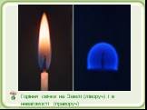 Горіння свічки на Землі (ліворуч) і в невагомості (праворуч)