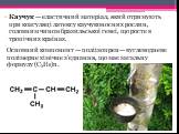 Каучук — еластичний матеріал, який отримують при коагуляці латексу каучуконосних рослин, головним чином бразильської гевеї, що росте в тропічних країнах. Основний компонент — поліізопрен — вуглеводневе полімерне хімічне з'єднання, що має загальну формулу (C5H8)n.
