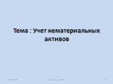 Тема : Учет нематериальных активов. 3/15/2019 Василенко М.Е.