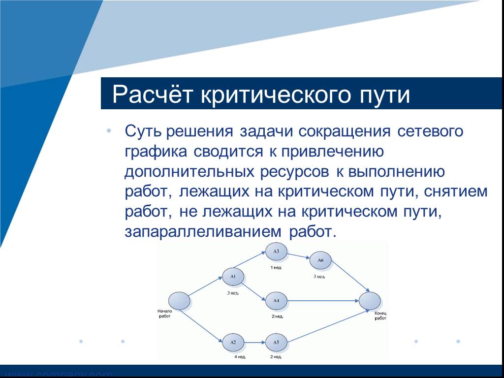 Сетевая модель критические пути