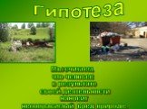 Мы считаем, что человек в результате своей деятельности наносит непоправимый вред природе. Гипотеза