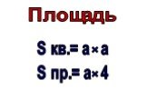 S кв.= а a Площадь S пр.= а 4