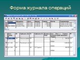Форма журнала операций