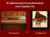 Клавишные музыкальные инструменты. Пианино Клавесин