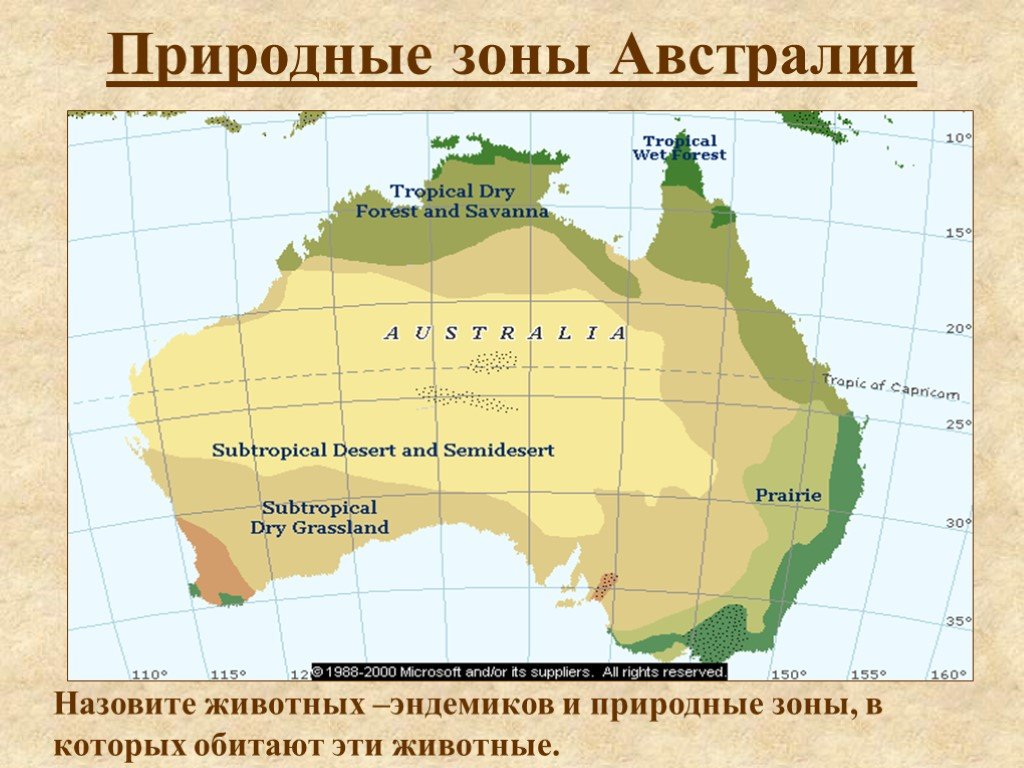 Особенности природных комплексов австралии