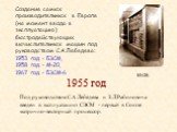 БЭСМ 1955 год. Под руководством С.А.Лебедева и З.Л.Рабиновича введен в эксплуатацию СЭСМ - первый в Союзе матрично-векторный процессор.