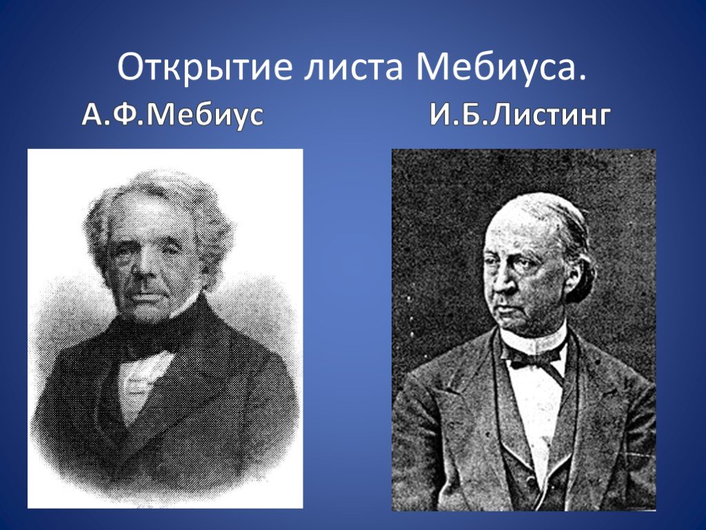 Открытие листы. Мебиус. Август Мебиус. Мёбиус портрет. Открытие Мебиуса.