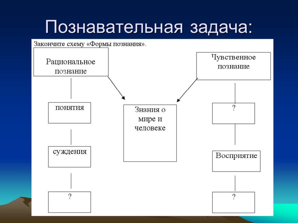 Формы чувственного познания схема