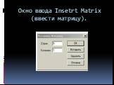 Окно ввода Insetrt Matrix (ввести матрицу).