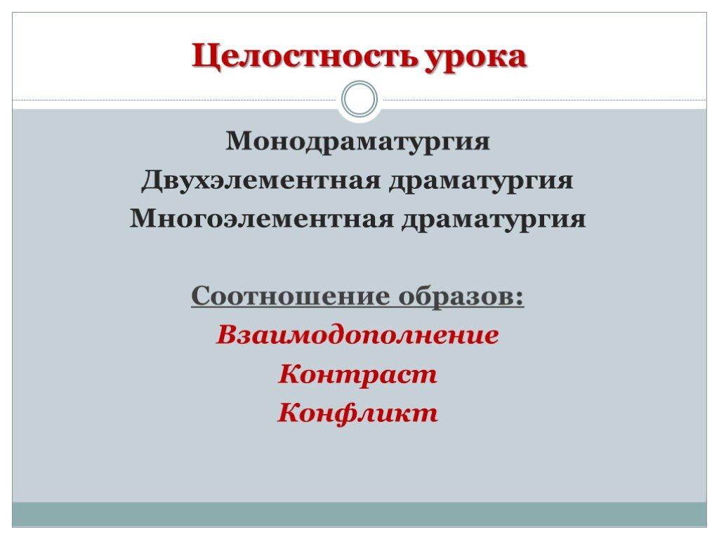 Контраст противоречий. Целостность урока. Драматургия урока музыки.