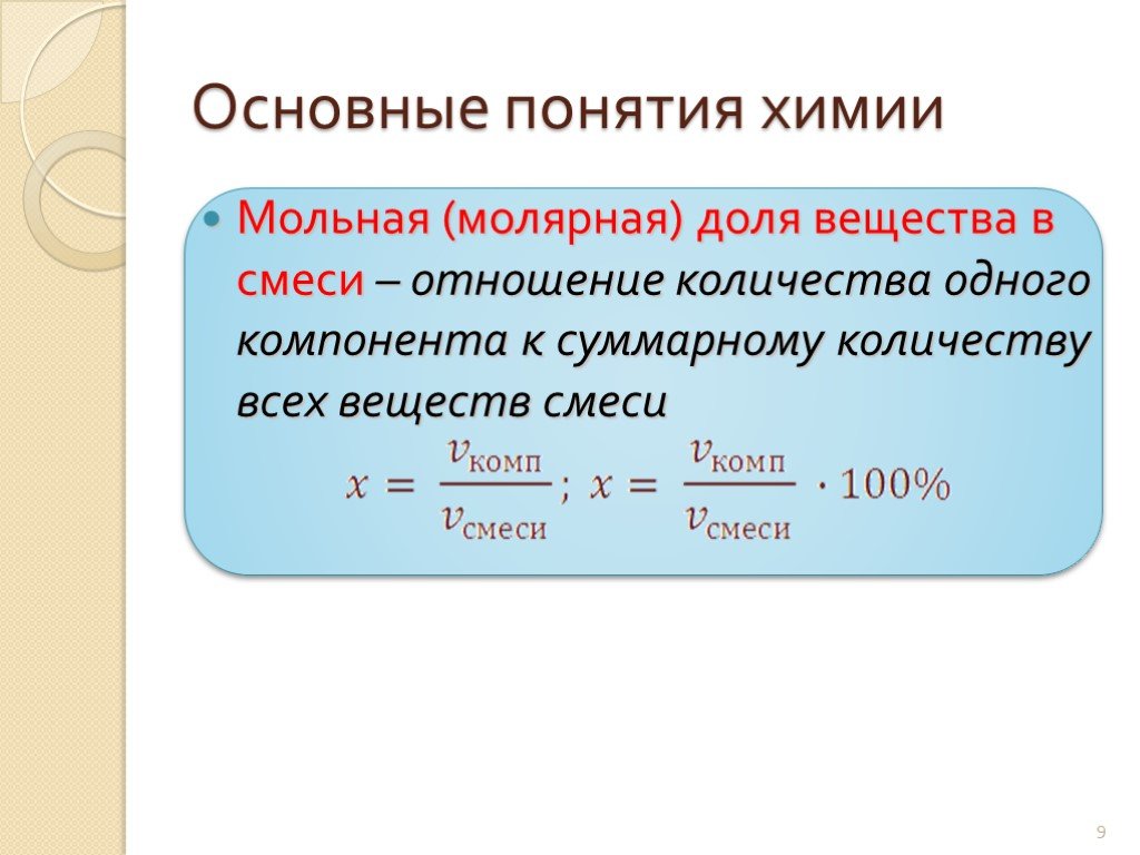 Основные химические понятия вещество