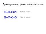 H–O–C≡N Циановая кислота H–N=C=O Гремучая кислота