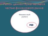 п. Рынок ценных бумаг является частью финансового рынка. Финансовый рынок РЦБ