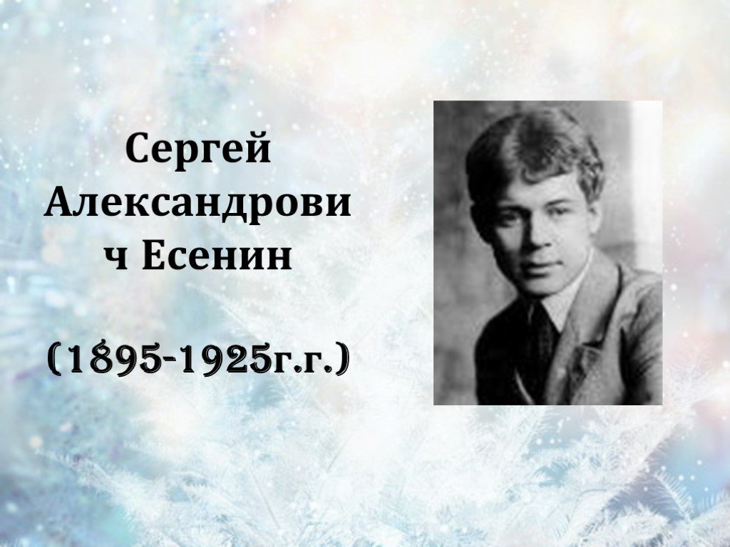 Я пою есенина. С. А. Есенин (1895–1925). Сергея Александровича Есенина (1895–1925)..