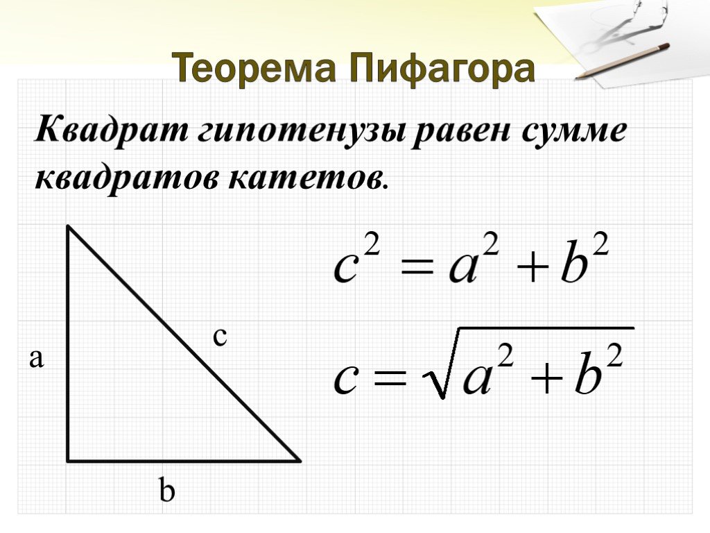 Нахождение теоремы пифагора. Квадрат гипотенузы. Квадрат гипотенузы равен. Квадао гипотенузы равен сумме квадратов катетов. Гипотенуза квадрата формула.