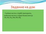 Задание на дом. Учебник часть1 стр88 повторить, задачник часть2 стр97 домашняя к/р №1,№2,№4,№6,№7,№9