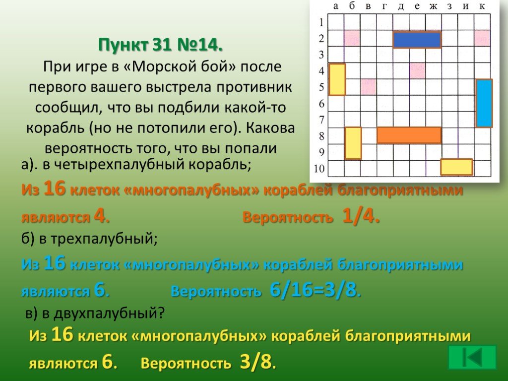 Морской бой математика 6 класс презентация