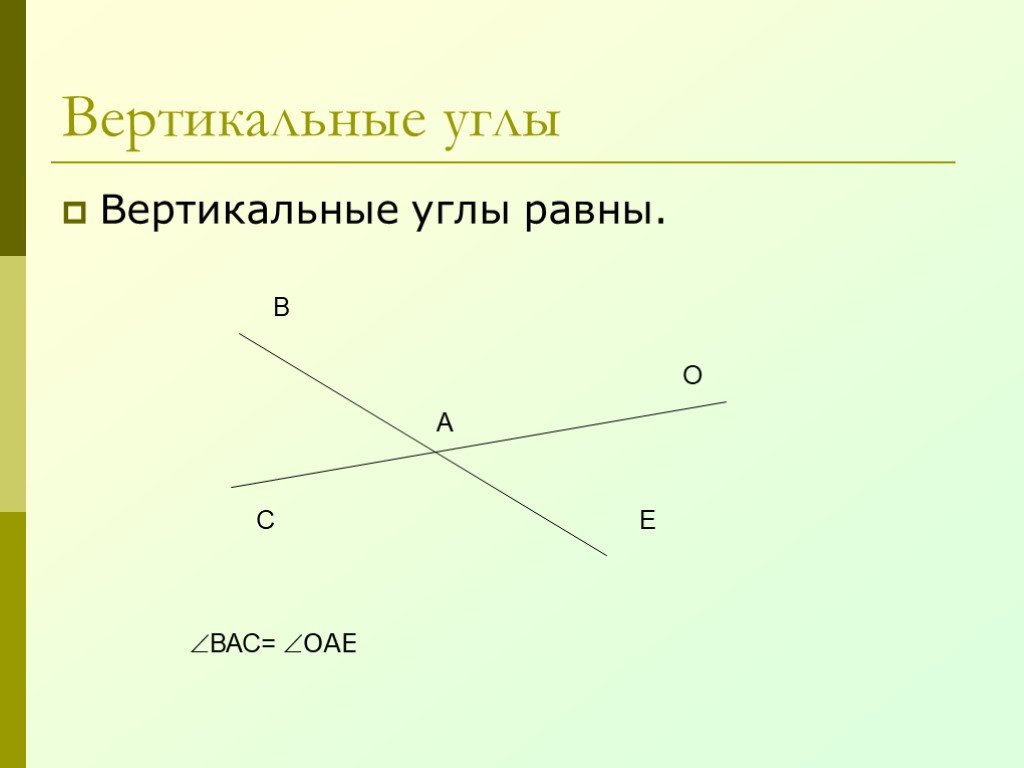 Вертикальные углы изображены на рисунке 1 2 3