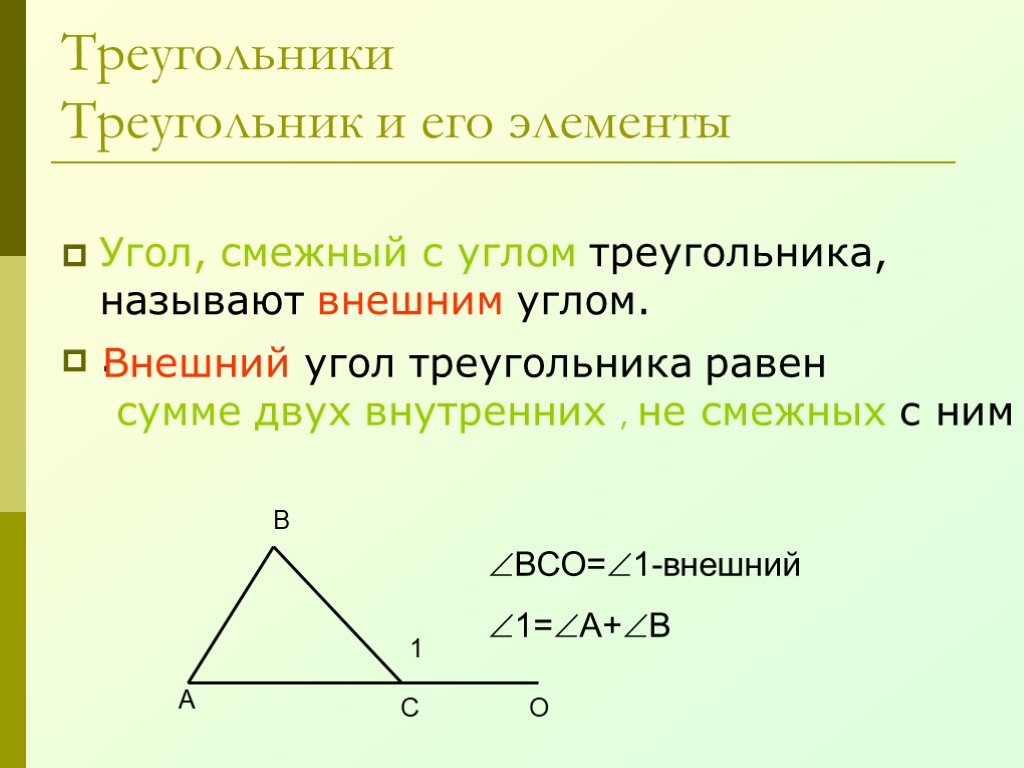 Чему равен внешний угол