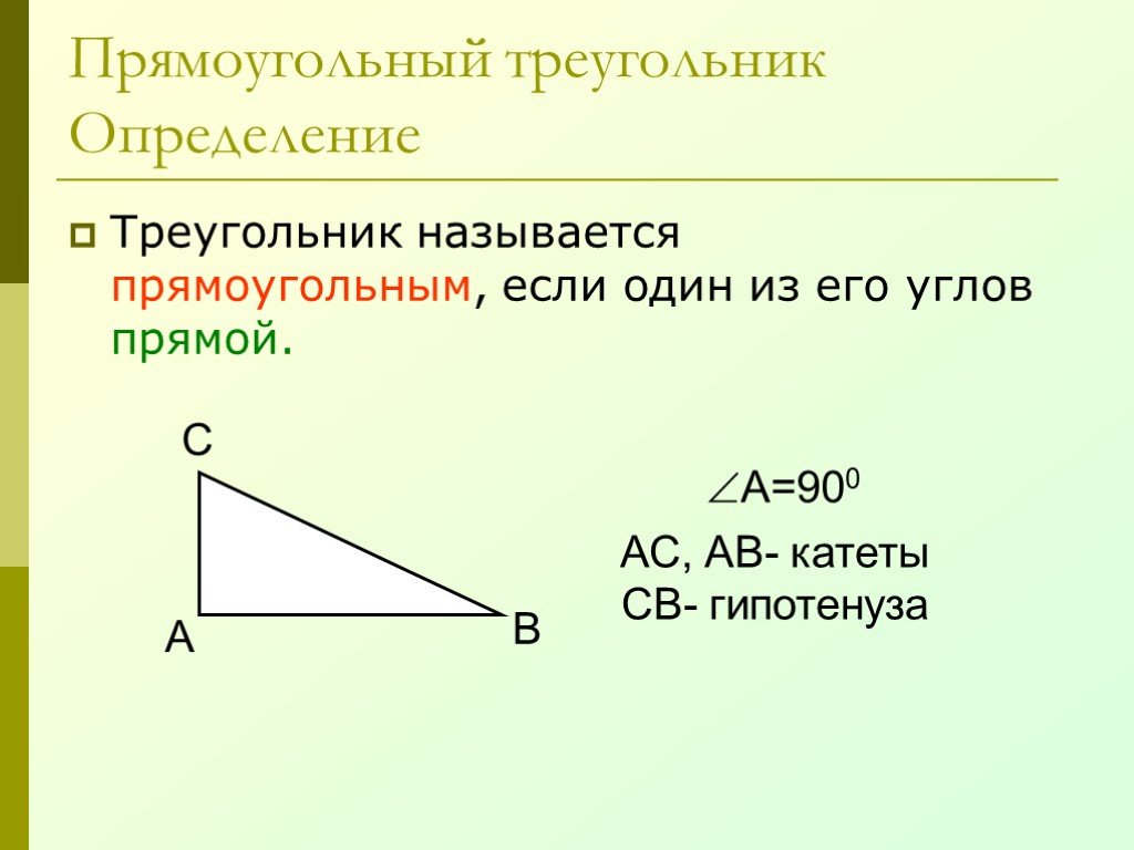 Катеты прямоугольного треугольника рисунок