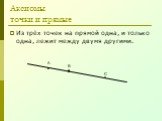 Из трёх точек на прямой одна, и только одна, лежит между двумя другими. С