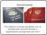 Что общего и какие различия есть в паспортной системе России и зарубежной паспортной системе?