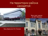 На территории района находятся: Театр Драмы им. И.А. Слонова. Театр юного зрителя им. Ю.П. Киселева
