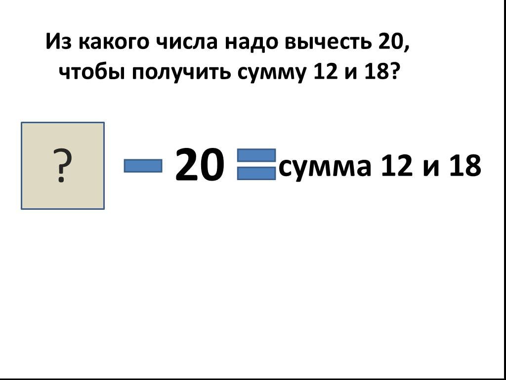 Сумма 12 и 7. Какое число нужно минусовать. Какие числа вычесть чтобы получить 4. Из какого числа надо вычесть 4,4 чтобы получить 2. Из какого числа надо вычесть 8 чтобы получилось 7.