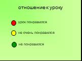 отношение к уроку. урок понравился не очень понравился. не понравился