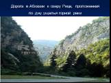 Дорога в Абхазии к озеру Рица, проложенная по дну ущелья горной реки