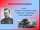 В годы Великой Отечественной войны командовал эскадрильей, а затем авиаполком.