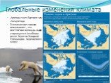 Глобальные изменения климата. Арктика тает быстрее, чем Антарктида Космические снимки показывают , что постепенно площадь льдов сокращается (особенно возле берегов Западной Гренландии , Баренцевого моря)