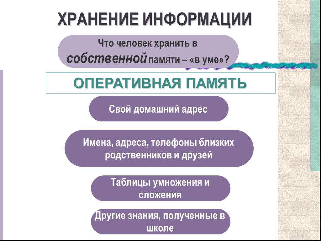 Презентация на тему хранение информации 10 класс по информатике