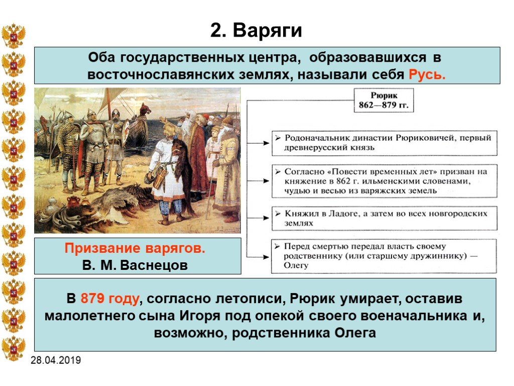 Начало истории руси согласно летописной традиции