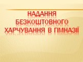 Надання безкоштовного харчування в гімназії