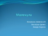 Молекула. Виконала учениці 10-В Висоцька Ірина і Замора Карина