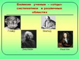 Великие ученые – «отцы» систематики в различных областях. Гомер Евклид Энштейн Ньютон