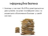 Інформаційна безпека. Безпека у системі iTs-Office реалізується на двох рівнях: на рівні платформи Lotus та механізмів обезпечення безпеки у самій системі.