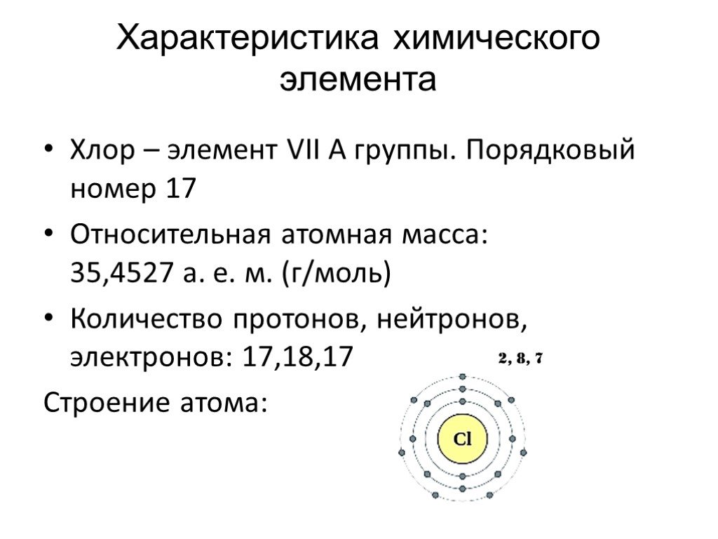 Характеристика химического элемента 31 по плану