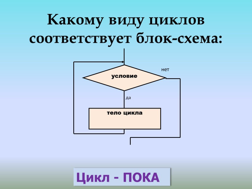 Условие пока. Блок-схема алгоритма цикл пока. Цикл пока блок схема. Оператор цикла блок схема. Как записать цикл в блок схеме.