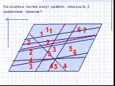 На сколько частей могут разбить плоскость 3 различные прямые?