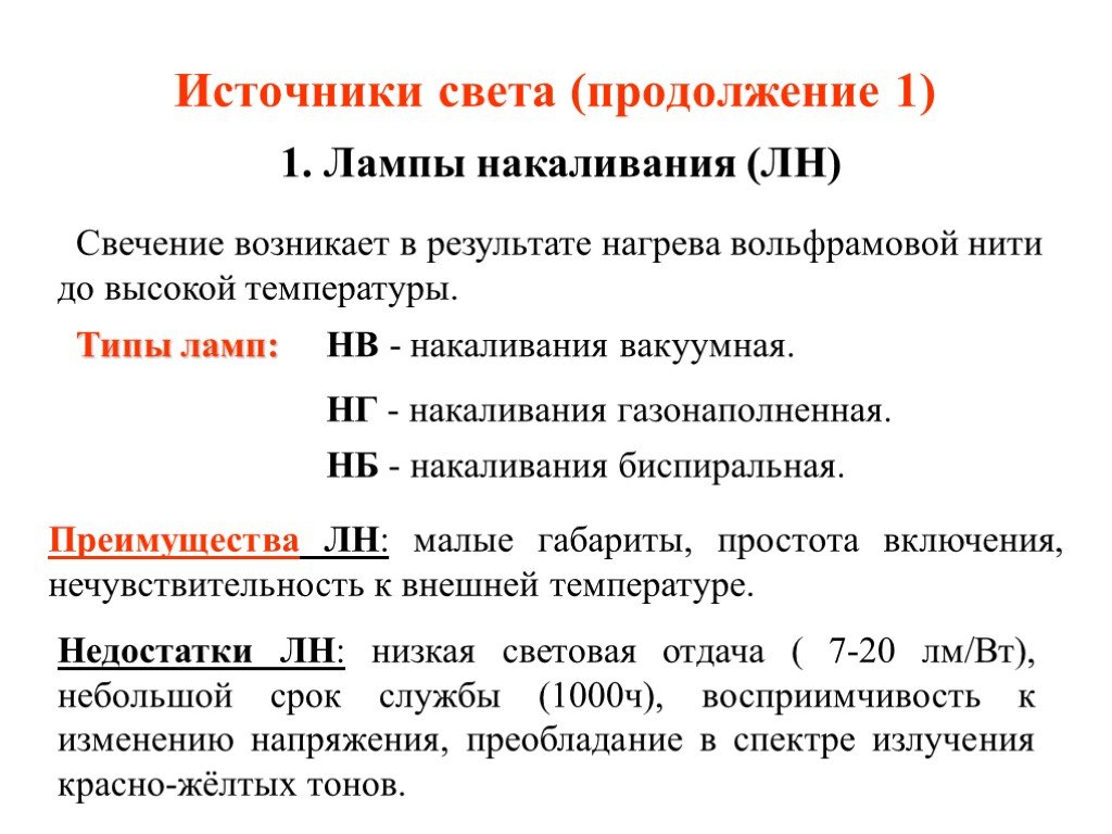 Источники жизнедеятельности. Источники света БЖД.