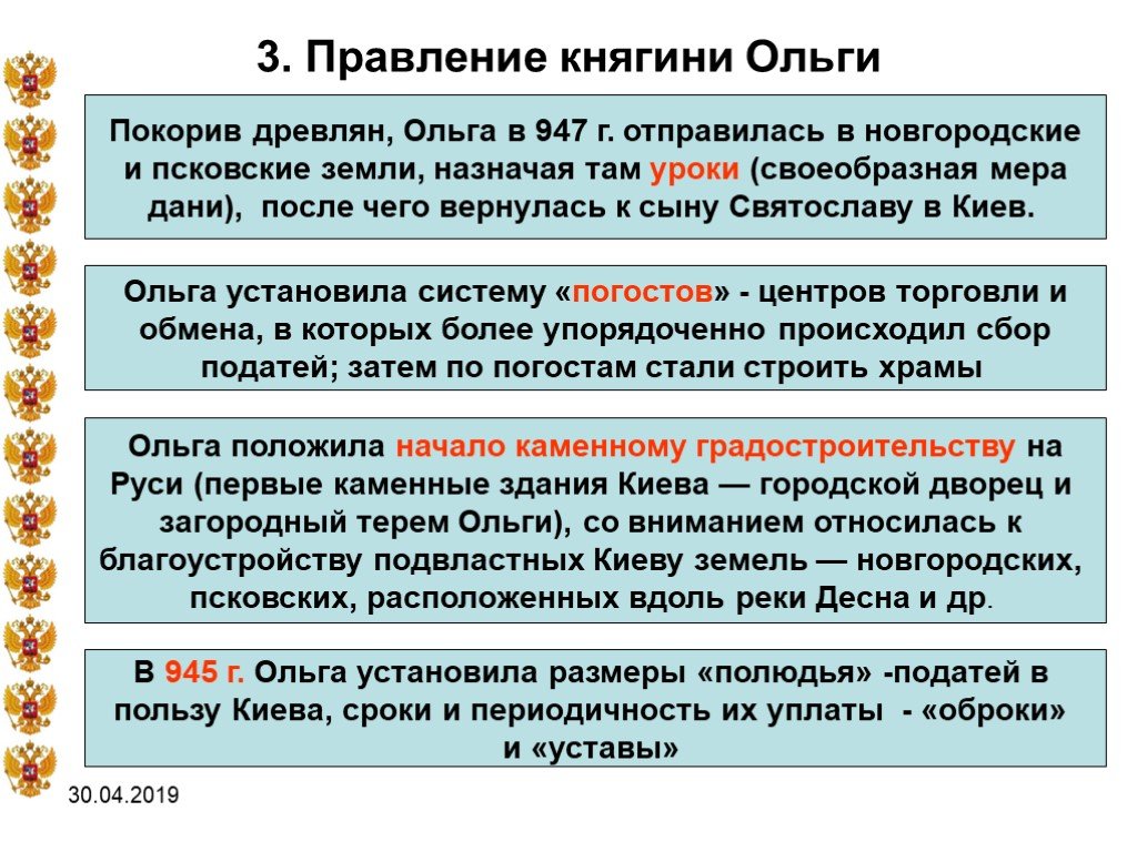 Методы правления ольги