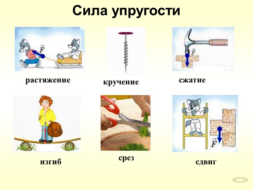 Как выглядит сила упругости на рисунке