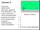 На рисунке представлена траектория движения мяча брошенного под углом к горизонту