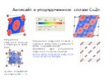 Антисайт в упорядоченном сплаве CuZn. Распределение электронной плотности в идеальной ячейке CuZn и расширенной ячейке, содержащей антисайт. Представлена карта распределения электронной плотности в сечениях. Видны малые возмущения электронной плотности вблизи антисайта. Распределение электронной пло