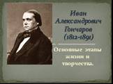 Основные этапы жизни и творчества. Иван Александрович Гончаров (1812-1891)