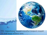 70% территории нашей планеты покрыто водой 1% этой воды можно пить