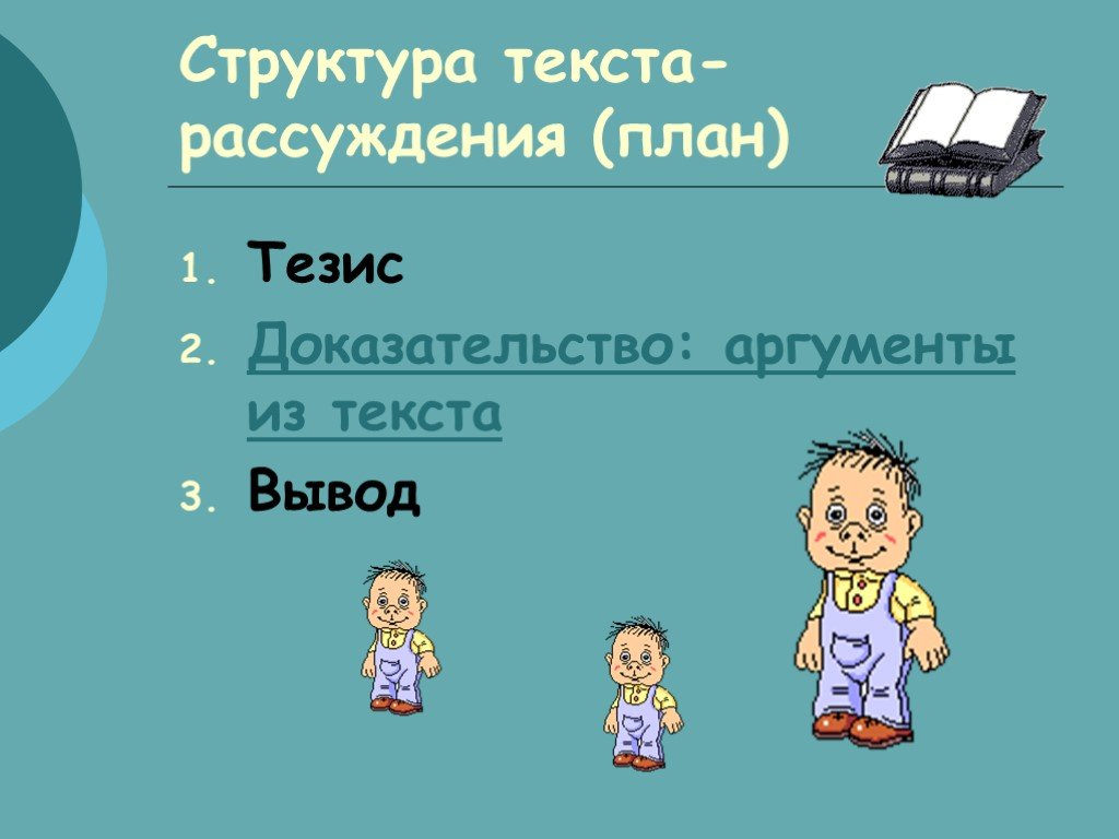 План текста рассуждения