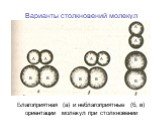 Варианты столкновений молекул. Благоприятная (а) и неблагоприятные (б, в) ориентации молекул при столкновении. А А В В